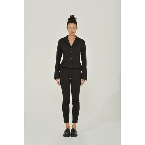 Black Peplum Jacket with Slit Sleeves | Eco-Friendly | Vintage Inspired | NWT - Picture 12 of 13